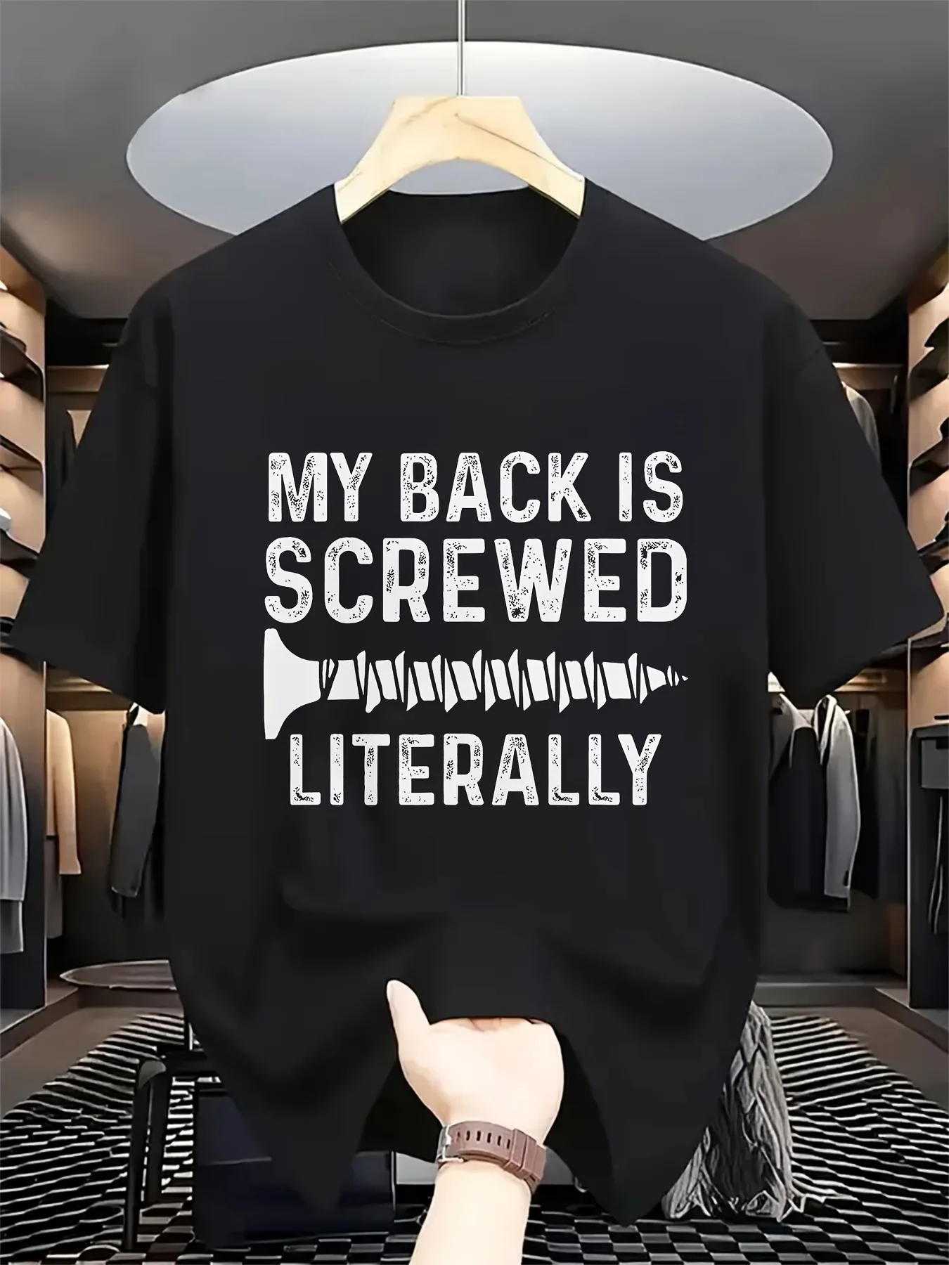 Men'S My Back Is Screwed Literally Same Style For Men And Women 2026 Summer Short-Sleeved Printed T-Shirt 180G