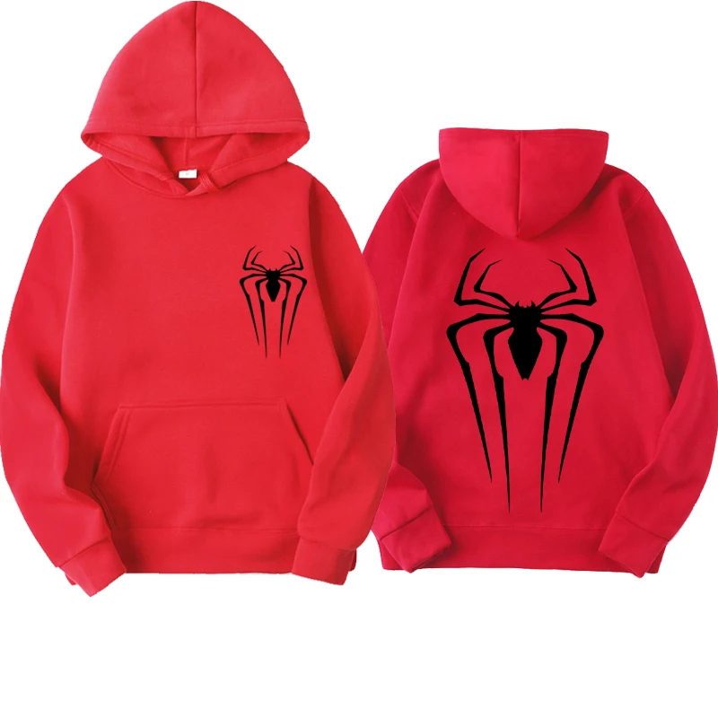 Spider pattern autumn and winter new men\'s and women\'s pullover street spider print sweatshirt hoodie loose hoodie