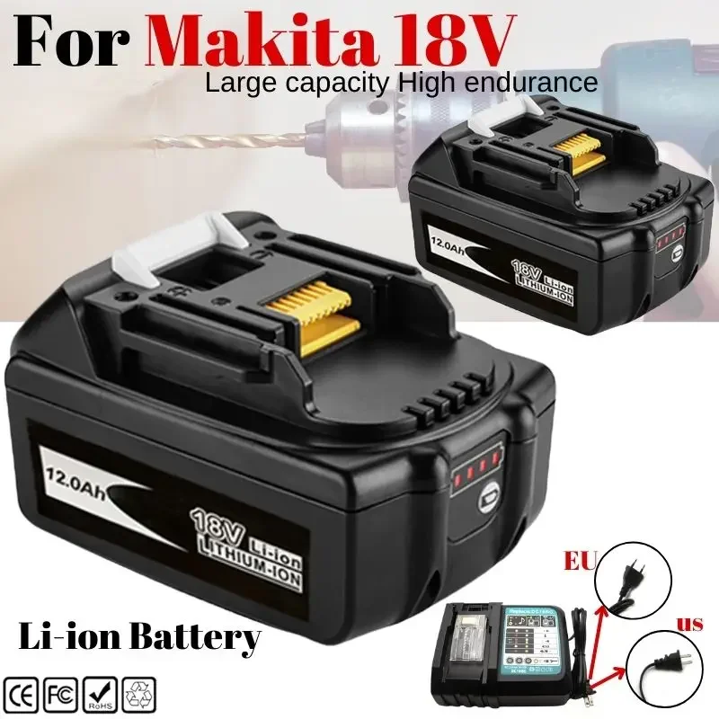 

for Makita 18V Battery 5.0Ah/6.0Ah/9.0Ah/12.0Ah BL1830 BL1850B BL1850 BL1840 BL1860 BL1815 BL1820 Replacement Lithium Battery