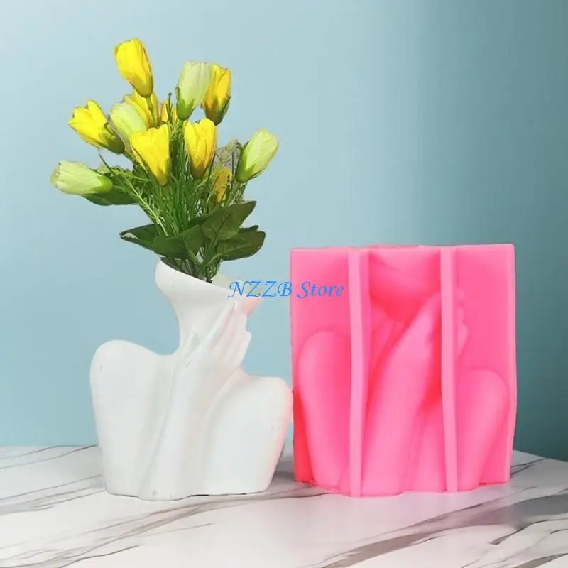

T21F Human Body Flower Pots Silicone Mold Concrete Plaster Holder Molds Molds