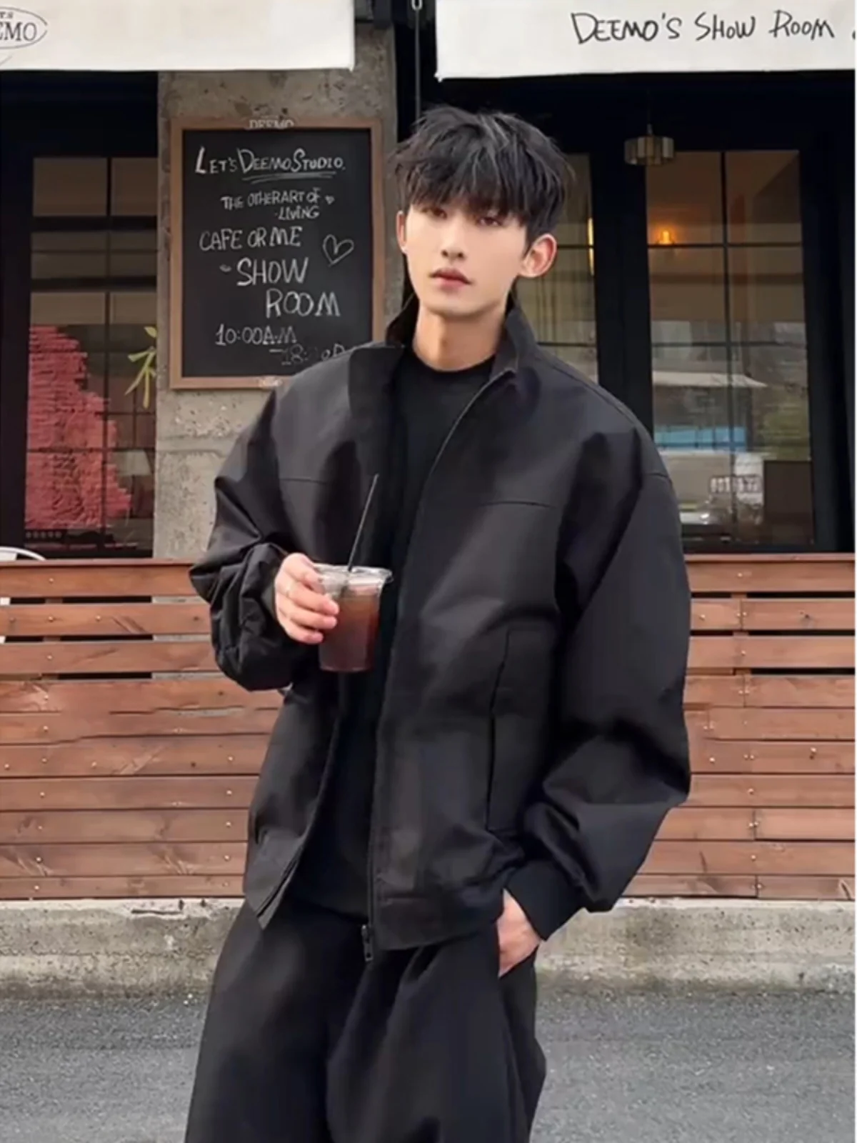 

Мужская летная куртка American Sle: модная весенняя модель Haome, высококачественная черная ветровка с воротником-стойкой, ветрозащитная.