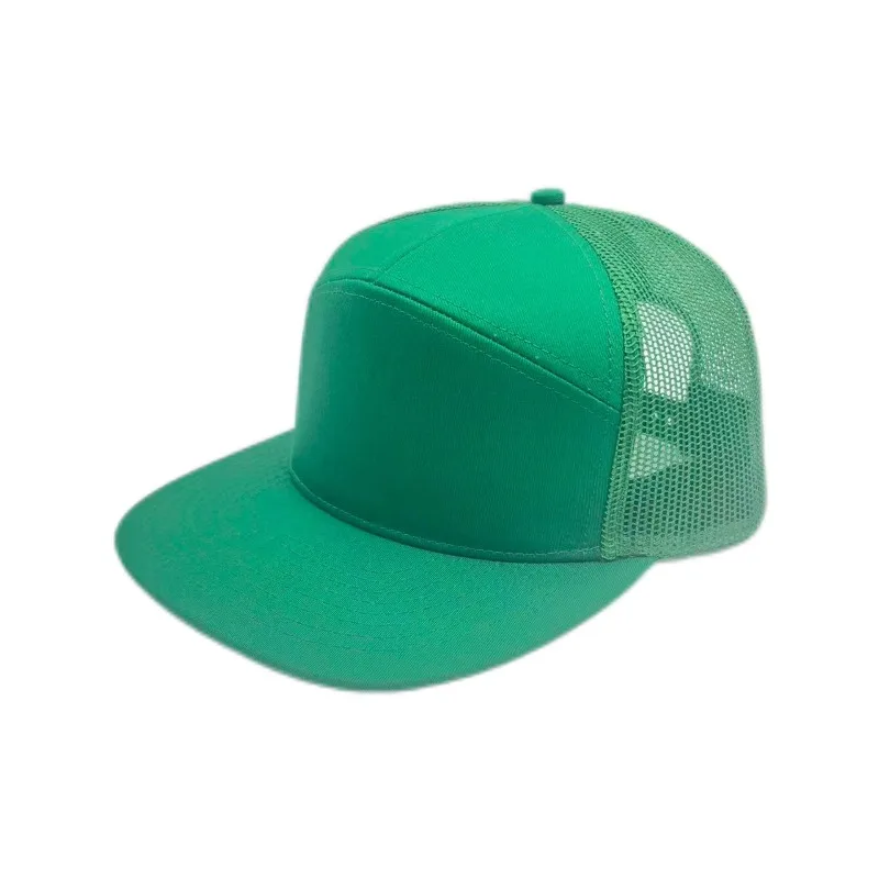New Custom Printed Logo Color Blocking Seven-Panel Mesh Baseball Cap Men and Women Summer Outdoor Shade Adjustable Trucker Hat