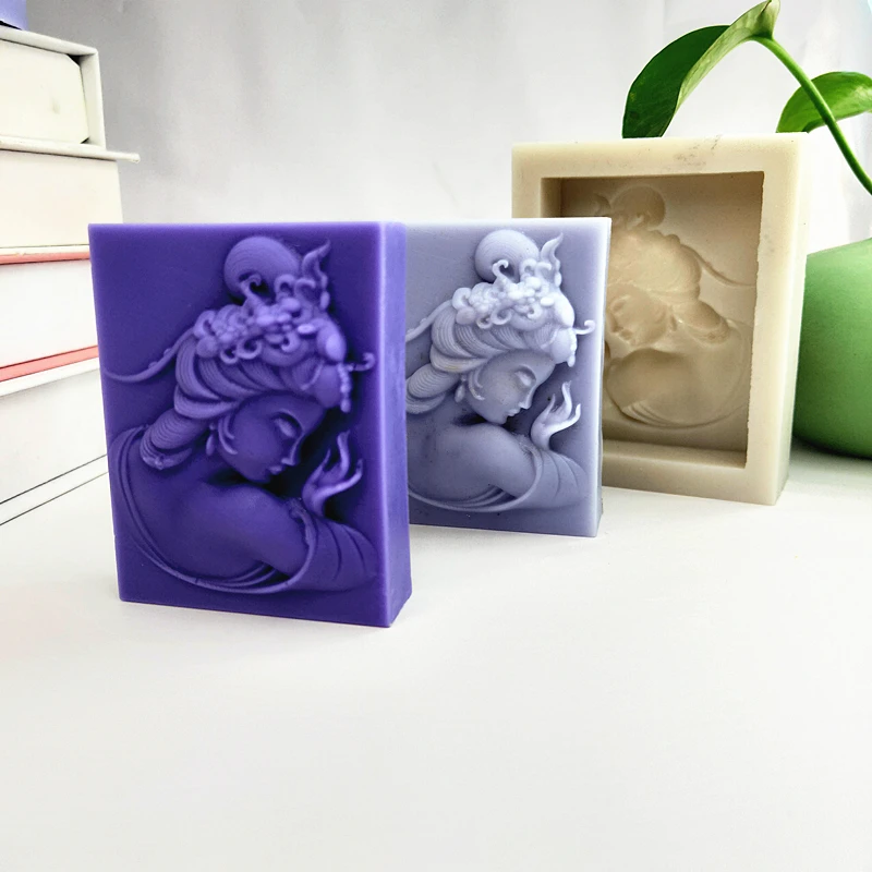 Charming Woman Silicone Mold for Soap Side View Of Beauty Wax Mould Handmade Gift for Festival Birthday Party Human Moulds