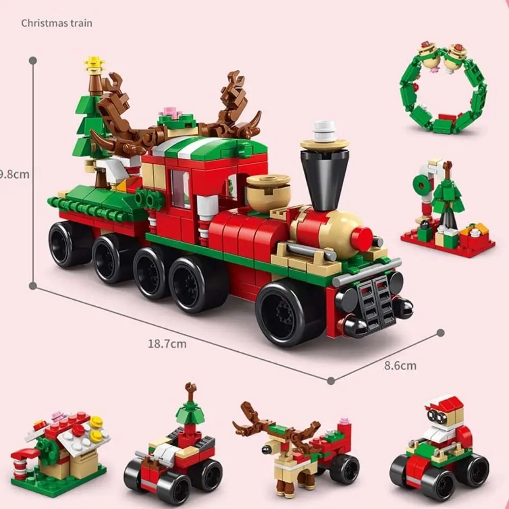 크리스마스 크리스마스 빌딩 블록 세트 미니 하우스 조립 미니 하우스 모델 DIY 수제 DIY 벽돌 장난감 조기 교육