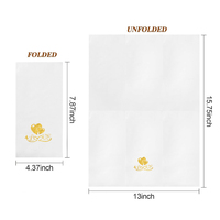 50Pcs  33x33CM  3-layer Gold foil napkin Restaurant Lunch Dinner Afternoon Tea