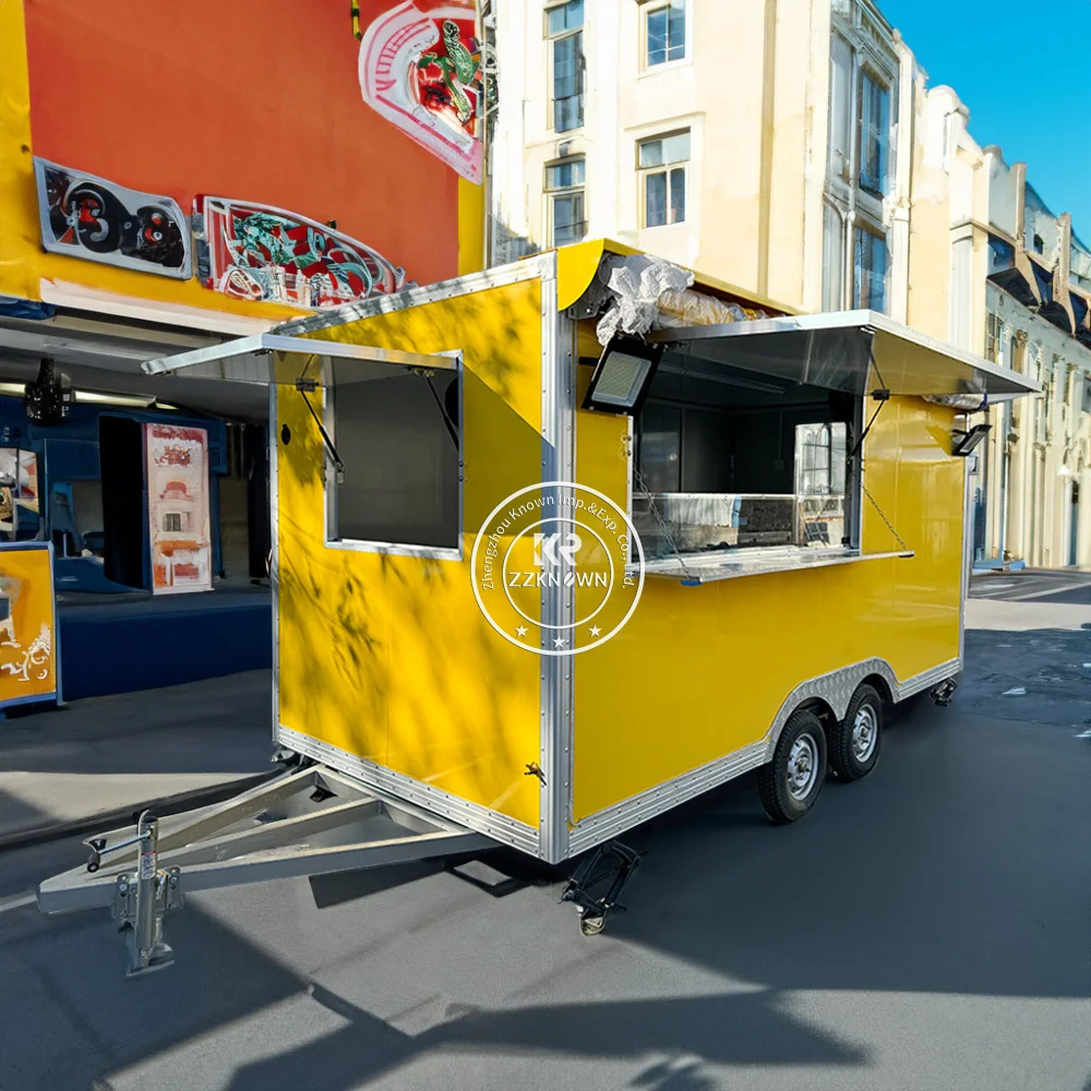 Customized Food Trailer Mobile Food Kiosk Truck Kitchen for Hamburger Cart Hot Dog Van with DOT certification