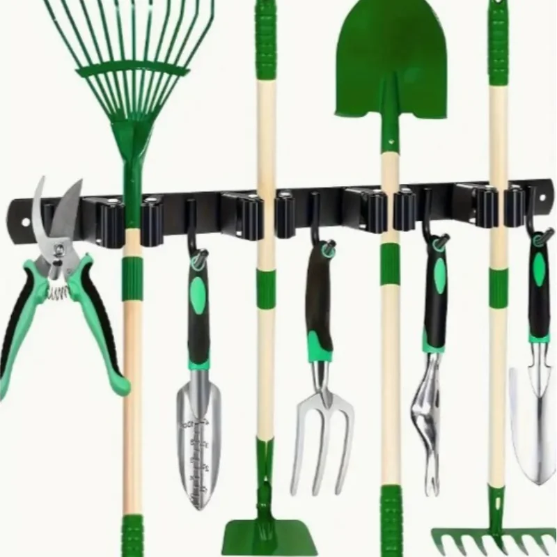 Self Adhesive Mop Holder Wall Mounted Broom Organizer No Drill Bathroom Storage Rack Multifunctional Cleaning Tool Hanger