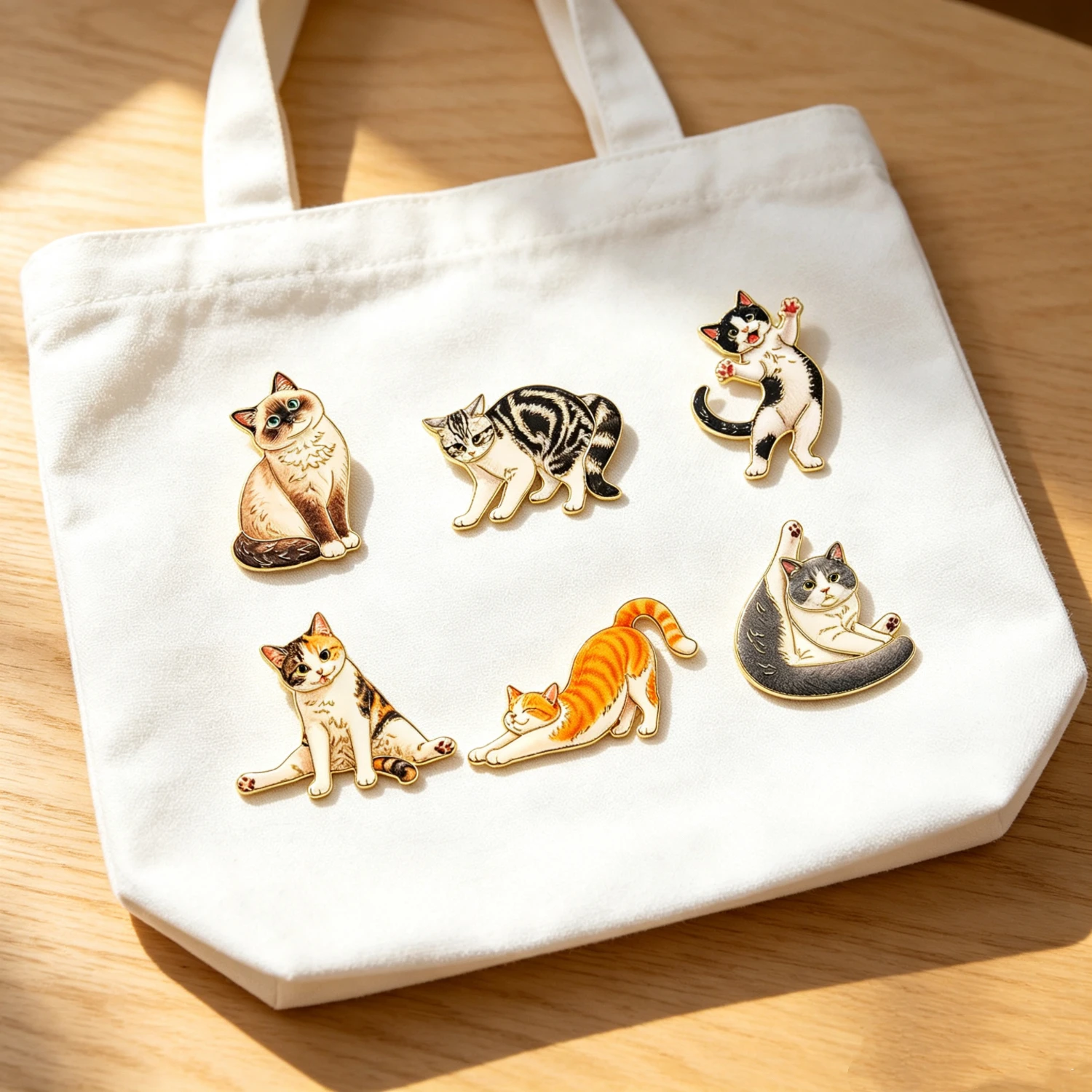 6 Pcs Loading... Cats Enamel Pin Cute Cartoon Animals Brooch Lapel Pins Badge on Backpack Clothing Accessories Fashion Jewelry G