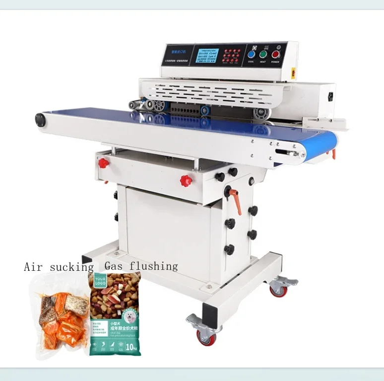 New Packaging Sugars Beverages Foil Film Paper Bag Nitrogen Gas Flush Smart Continuous Vacuum Food Sealer