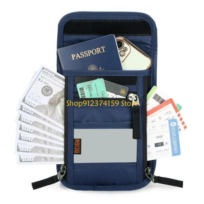 

G5AE Neck Chest Bag Organisers Bag Shoulder Crossbody Bag Travel Wallet for Cash Card Airline Tickets