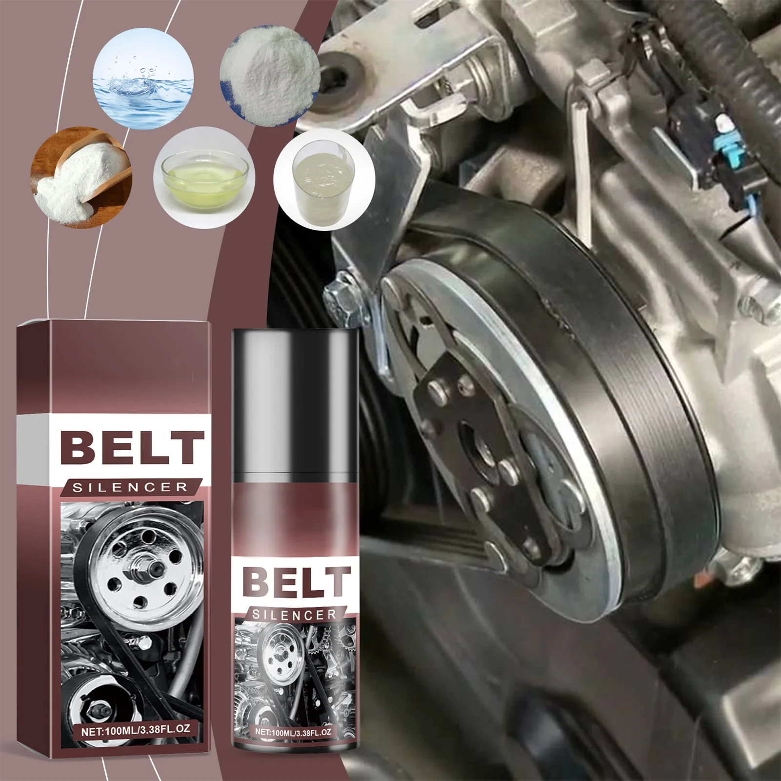 Conditioner for Car Engine Belt 100ml Prolongs Belt Life Enhance Engine Efficiency Suitable for Motorcycles Treadmills