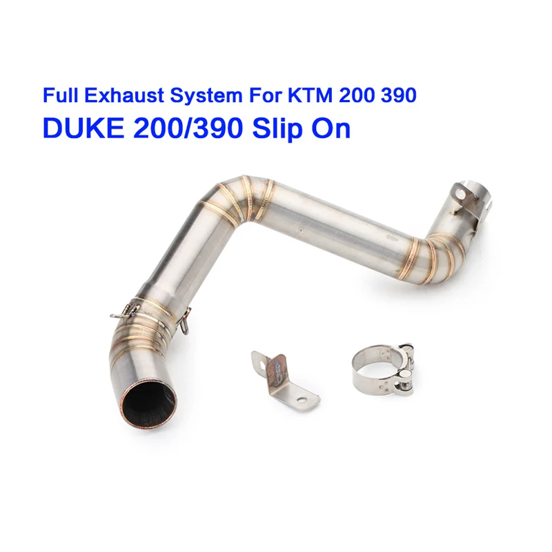 

Для KTM Duke 125 250 390 2013 2014 2015 2016 мотоциклетная полная выхлопная система, вентиляционное отверстие, средняя труба, соединительные аксессуары для двигателя