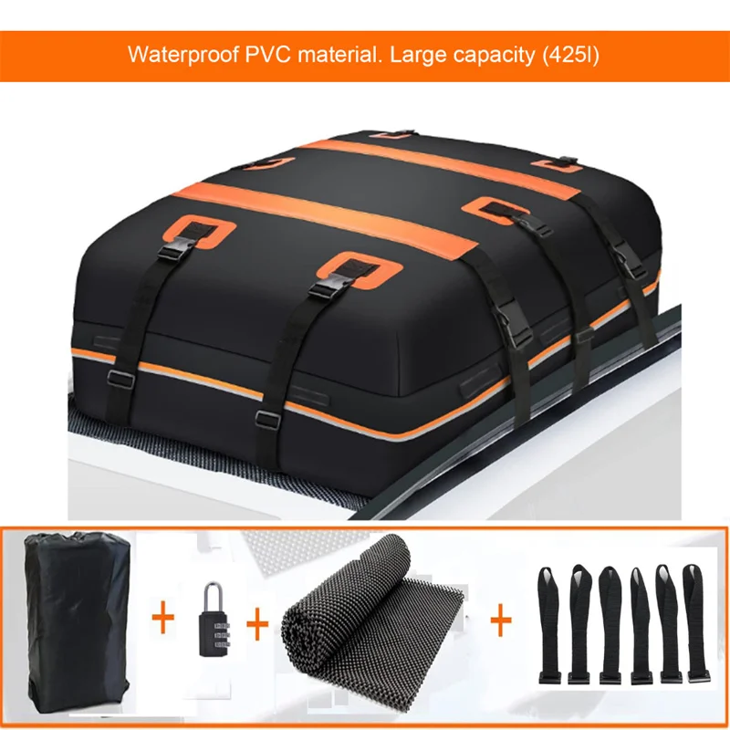 Custom OEM Car Roof Bags Storage Travel Waterproof Luggage Carrier Universal Car Roof Top Cargo Bag