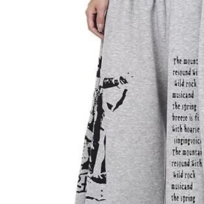 귀여운 소녀 패션 롱 팬츠 학생 만화 캐주얼 여성 의류 미국 레트로 레터 프린트 염색 레이어드 시미타르 캐주얼