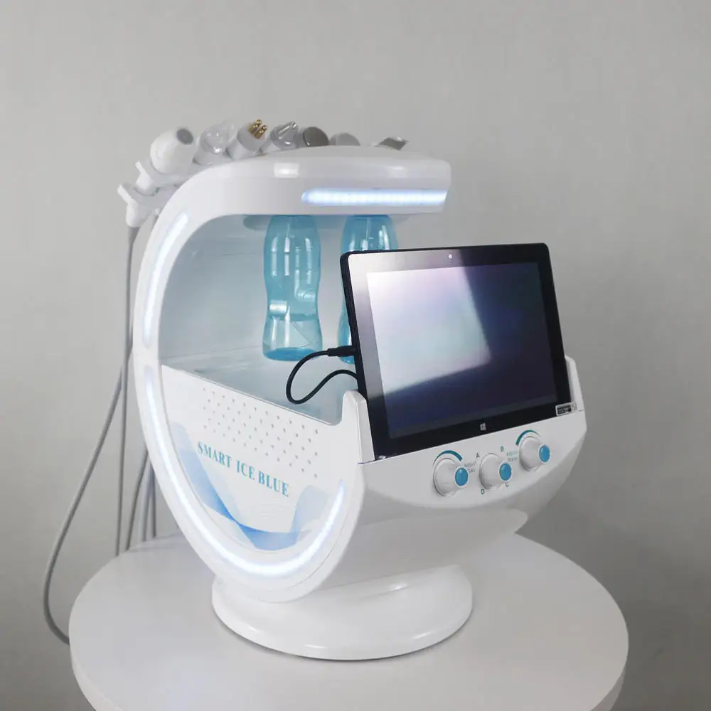 Máquina de escritorio 7 en 1 para estiramiento y estiramiento de oxígeno Facial, análisis, cuidado de la piel, limpieza Hydra, máquina de dermoabrasión