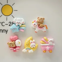 10pcs Cute Cartoon Kawaii Horse Moon Star Series Flat Back Resin DIY Scrapbooking Cabochons Decoration Accessories