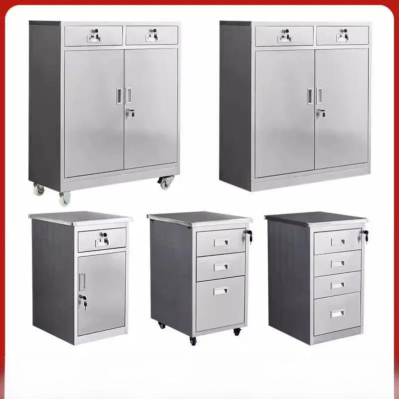 

Thickened stainless steel low cabinet in two bucket low cabinet workshop tool cabinet household outdoor courtyard balcony