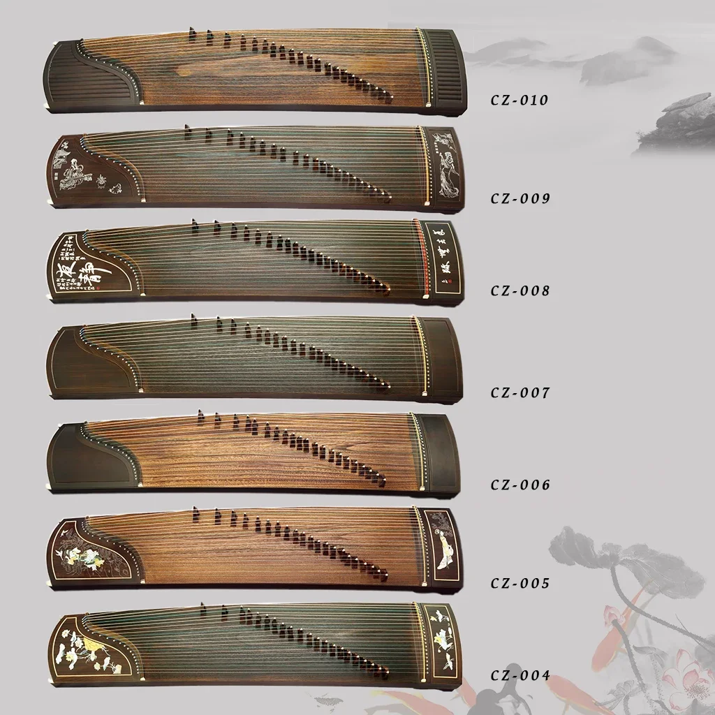 

NAOMI Advanced Level Black Sandalwood Guzheng Instrument 21 Strings Chinese Zither With Lotus Pattern Pattern Inlay Harp