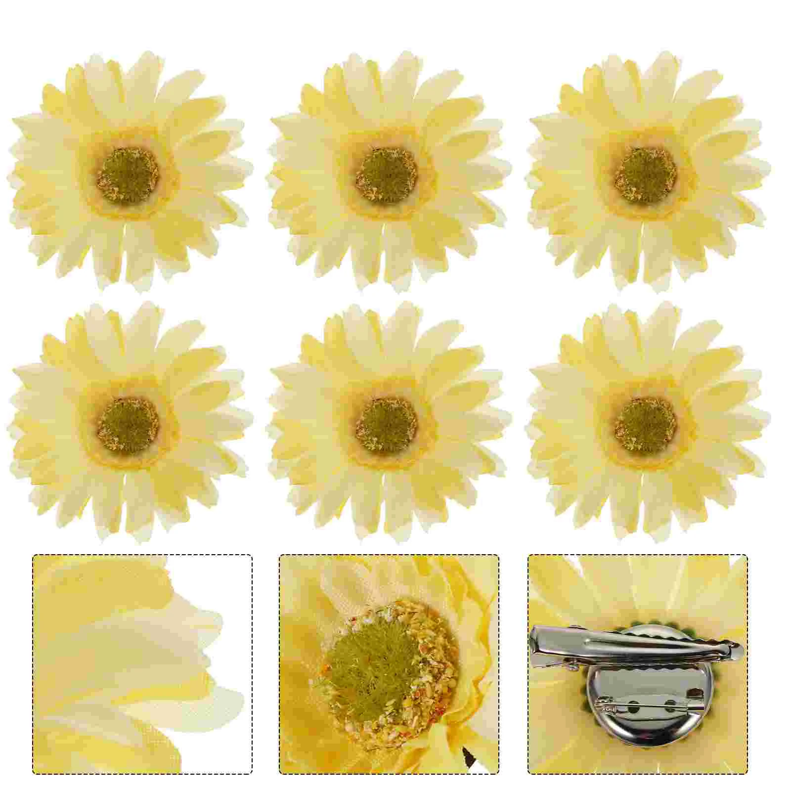 

Flower Hair Clips for Women SUNFLOWER Side Bangs Artificial Clasp Flowers Floral Headdress Yellow Vacation Barrettes