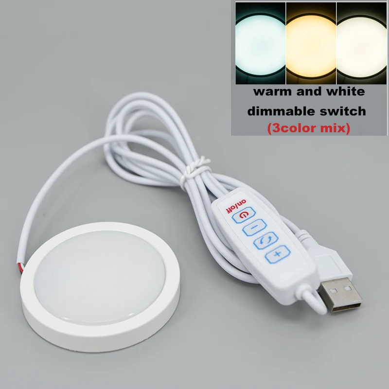 6 см USB 5 В светодиодный 3 Вт светильник под шкафом, витрина, полка, затемняющее освещение, точечное внутреннее освещение для кемпера k