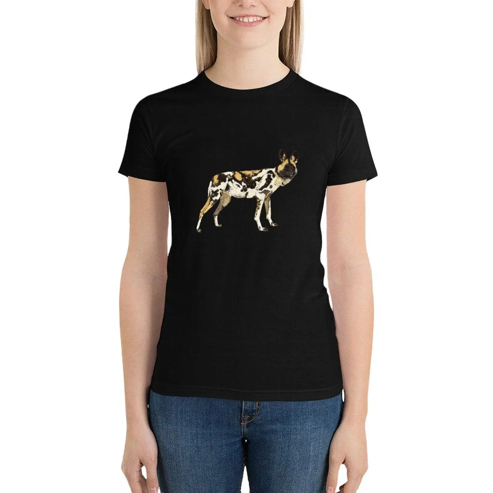 

AFRICAN WILD DOG T-Shirt tees aesthetic clothes cute tops oversized t-shirt dress for Women plus size