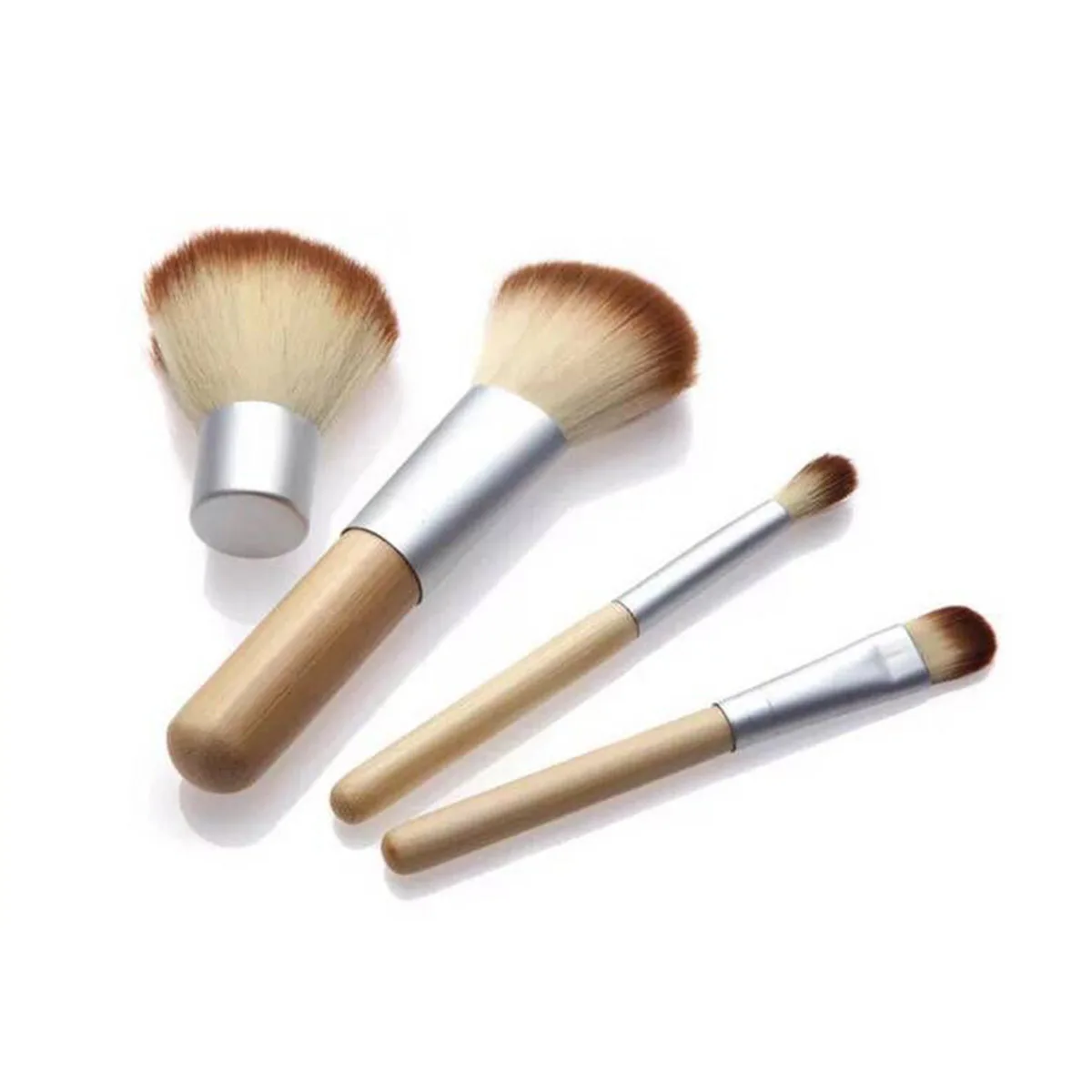 Set di pennelli per trucco da 4 pezzi Strumenti professionali in fibra sintetica premium Kit di pennelli per sopracciglia per fondotinta Aspetto naturale Uso quotidiano