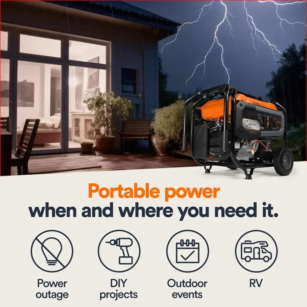 8,000-Watt Gas-Powered Portable Generator, Electric Start with COsense, Powerrush Advanced Technology