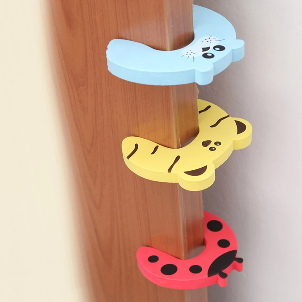 

10 Pcs Safety Door Stopper Baby Finger Pinch Guard Animal Child Proof Gate Car Latch Protectors Flexible Durable Protect