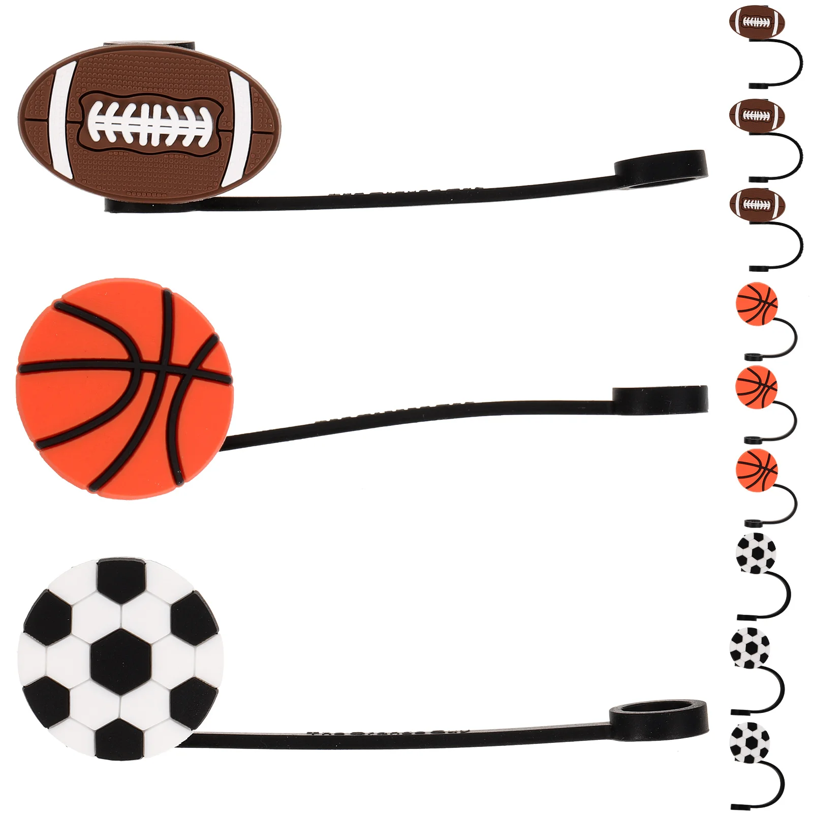 

Football Straw Topper for Cup Basketball Stopper Hat Plastic Caps Reusable Tips Covers