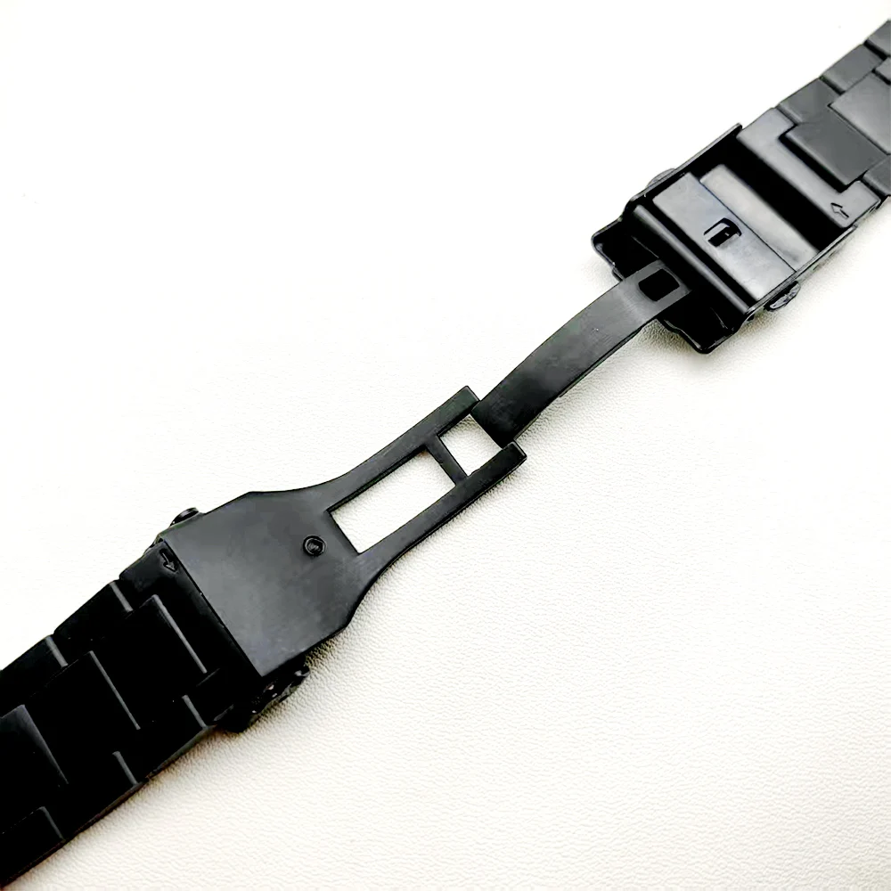 Caja de reloj negra SPB185 SPB187 apta para movimiento NH35 NH36, cubierta trasera transparente, inserto luminoso verde, fundas de reloj Spb185