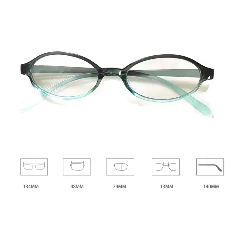 Vintage Oval Small Frame Reading Glasses Unisex Ladies Anti Blue Light Presbyopia Eyeglasses Finished Hyperopia Eyewear Diopter