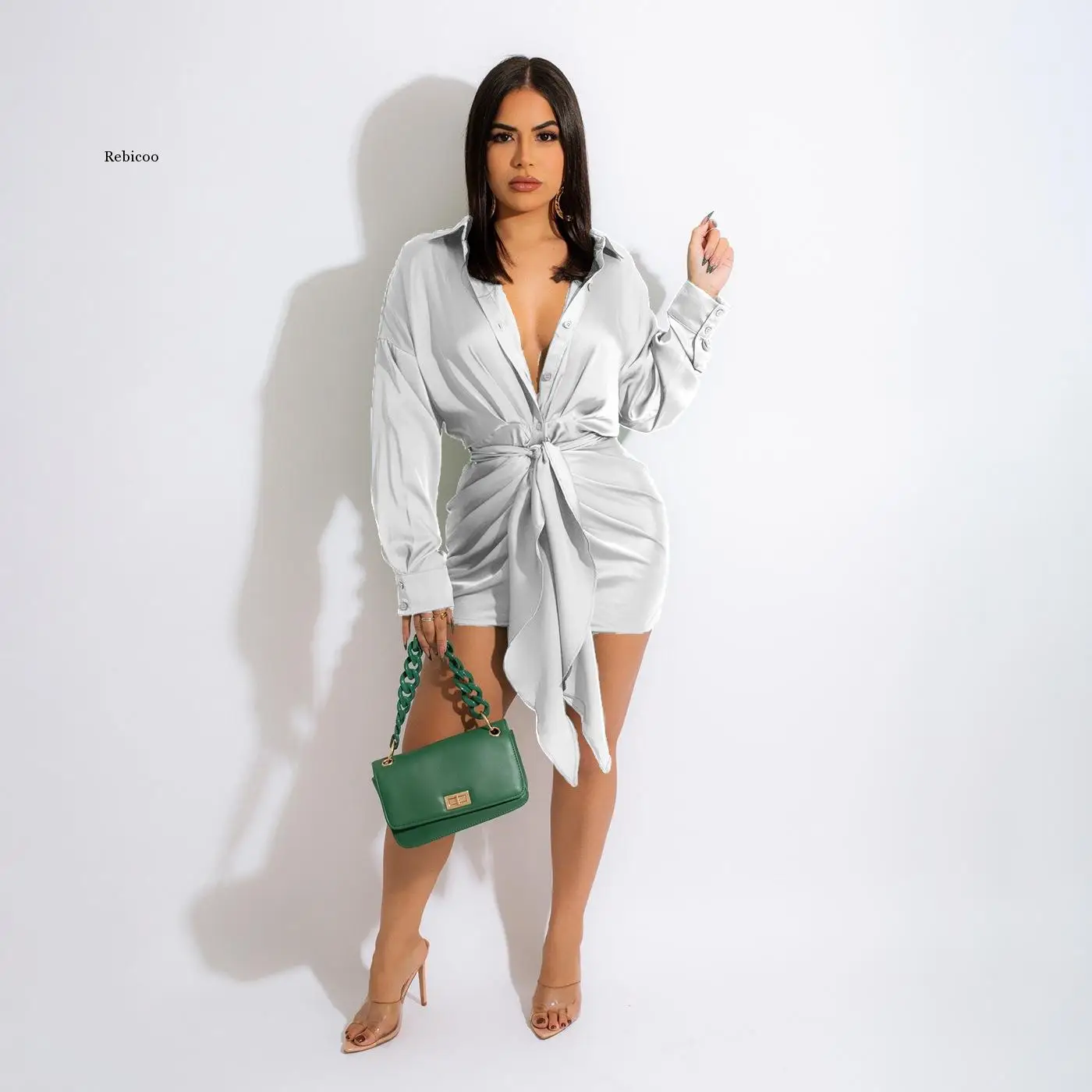 Kobiety Solid Color z długim rękawem V Neck Strappy Romper jesień egzotyczne obcisłe eleganckie do klubu na imprezę Luxury Fashion Sexy body 2022