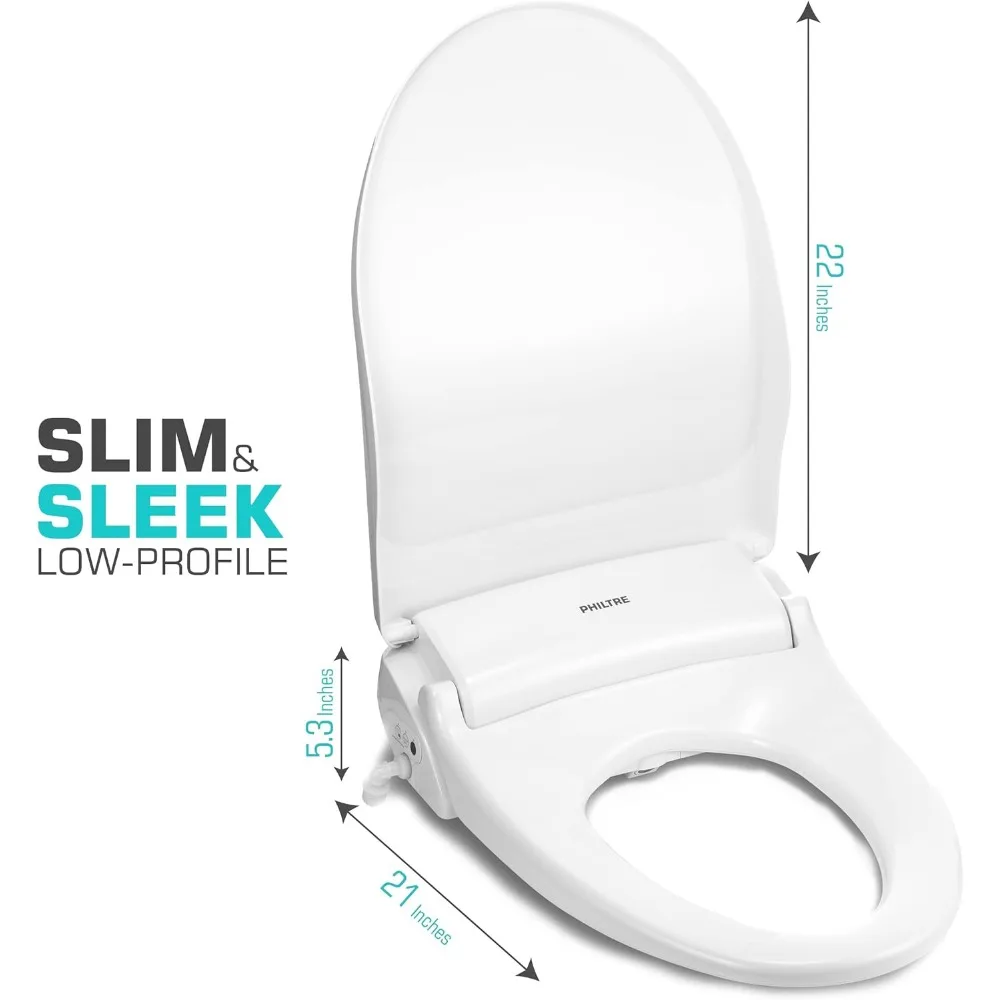 Heated Bidet Toilet Seat,Stainless Steel Nozzle, and Full Function Remote Control - Saves Toilet Paper and Prevents Toilet Clog