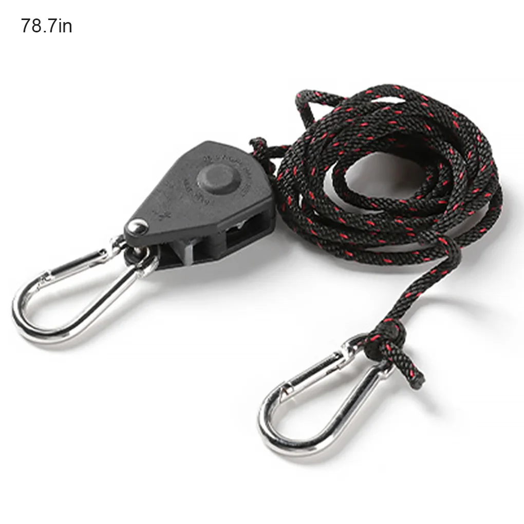 Growing Light Rope Ratchet Hanger Tent Room Tie Down Fixture Retractable Locking Straps Gear Outdoor Campers Shade 2m