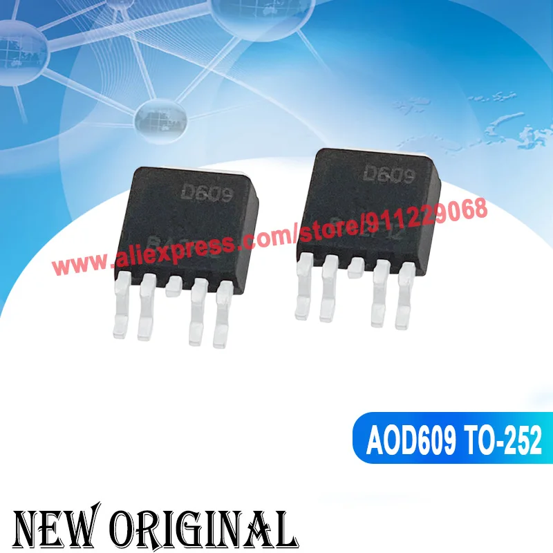 (5piece) D609 AOD609 TO-252 40V 12A / JCS5N50RT  500V 5A / D70N02L STD70N02L  24V 60A / K2177 2SK2177  500V 1A TO-252