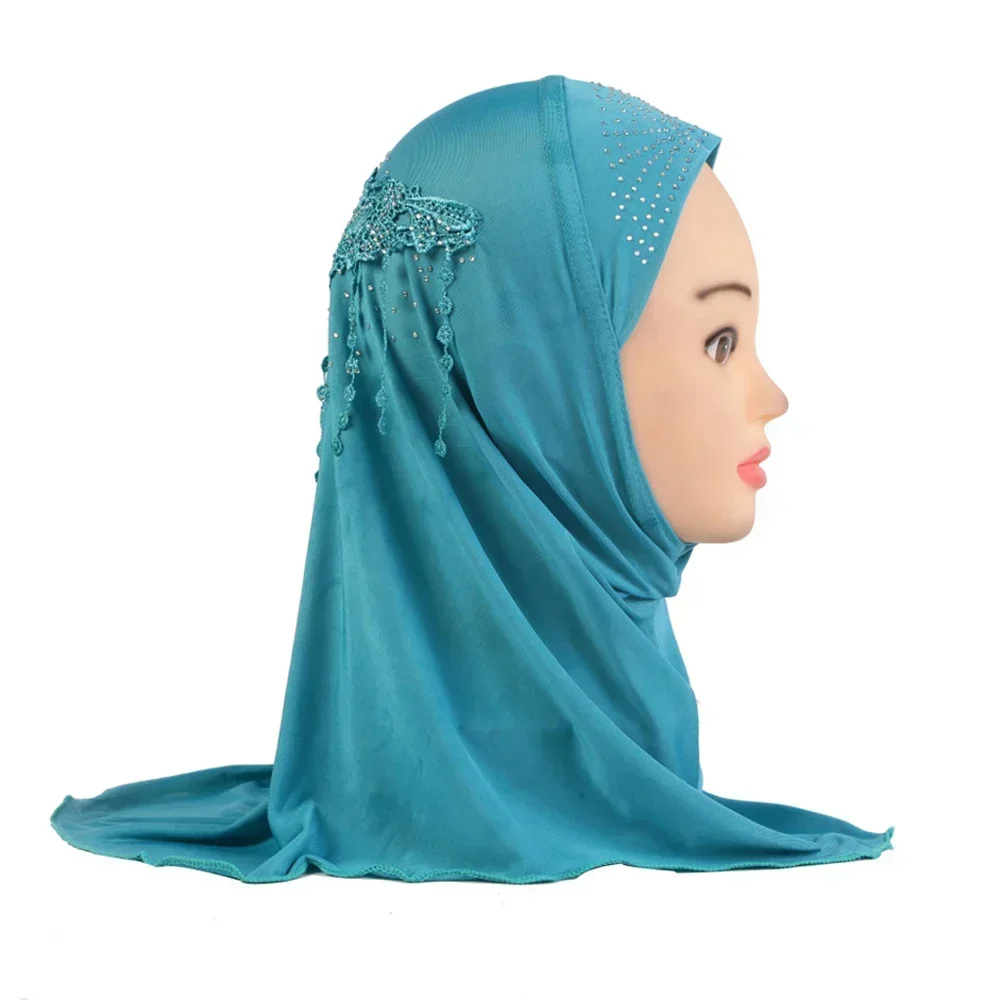 Kinder Mädchen Amira Hijab Blume Quaste 2-6 Jahre alt Ziehen auf islamischen Schal Kopf Wrap Kopftuch Turban muslimische Kinder Hut Kopfbedeckung