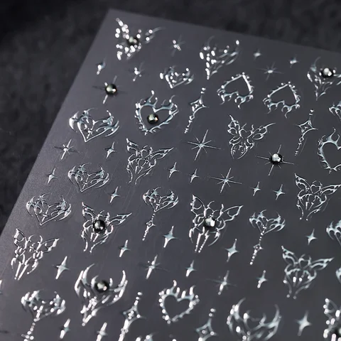 1 st 5D DIY självhäftande slider tillbehör diamantfjärils nagelkonst klistermärken holografiska fjärilsnageldekorationer dekaler 8 best sales holografiska nagelklistermärken - №1