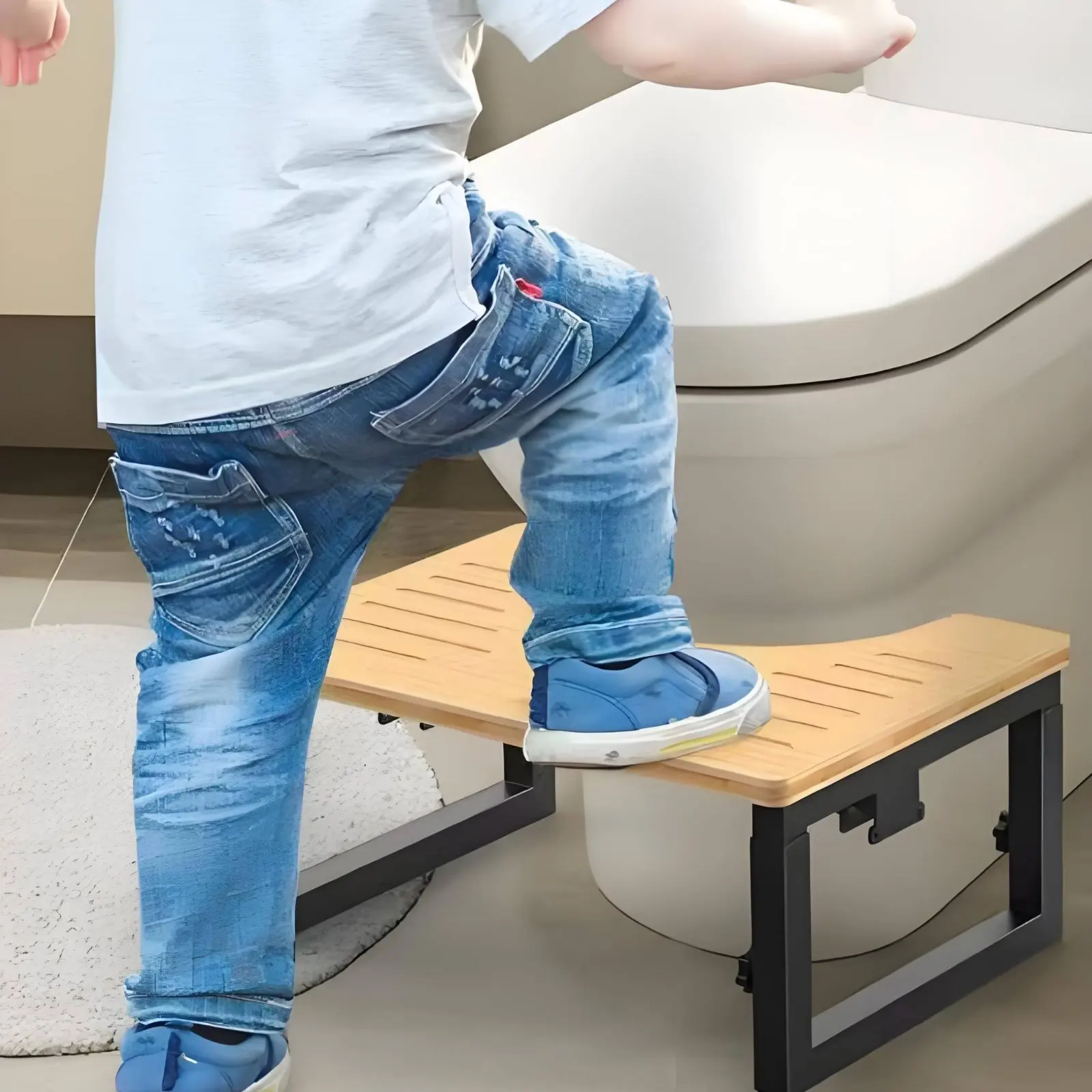 Foldable Toilet Stool Portable Folding Toilet Stool Stable Moisture-Resistant