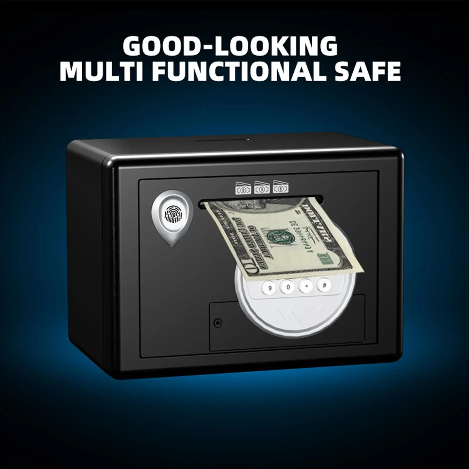 Banco de moedas para crianças fingir jogar ornamento bloqueio senha banco poupança dinheiro para sala estar dormitório quarto sala estudo estante