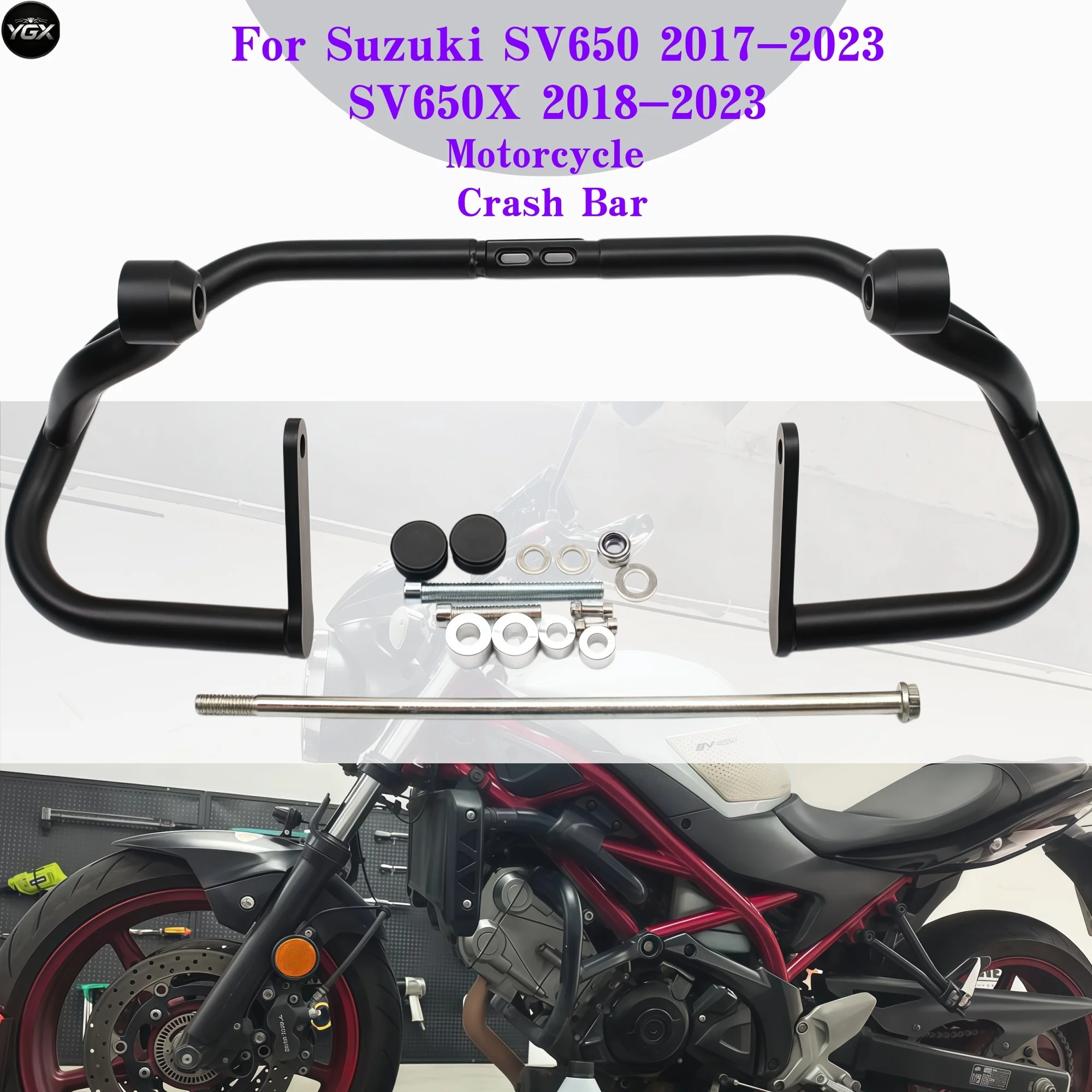 Motorcycle Crash Bar Engine Guard Highway Bumper Anti-Drop Tank Frame Protector For Suzuki SV650 2017-2023 SV650X 2018-2023