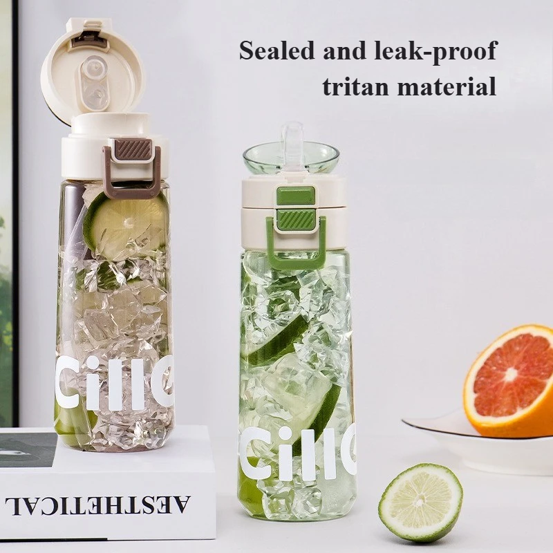 Botella de agua de 1L y 1000ml, Material Tritan hidratado, botella deportiva de plástico, momentos de recordatorio, deportes al aire libre, Fitness, oficina