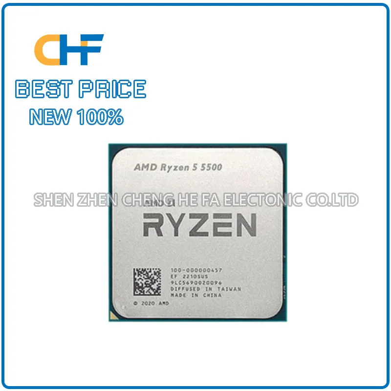 Ryzen R5 5500 6 Core 12 Thread 3.6GHz 65W 7NM L3=16M Gaming Processor DDR4 Socket AM4 but without fan interface CPU processor R5
