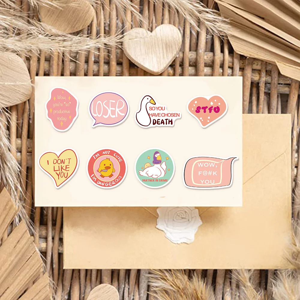 50 Pink Sarcastic Meme Doodle Stickers for Decorating Phone Cases, Notebooks, and Water Bottles Stickers