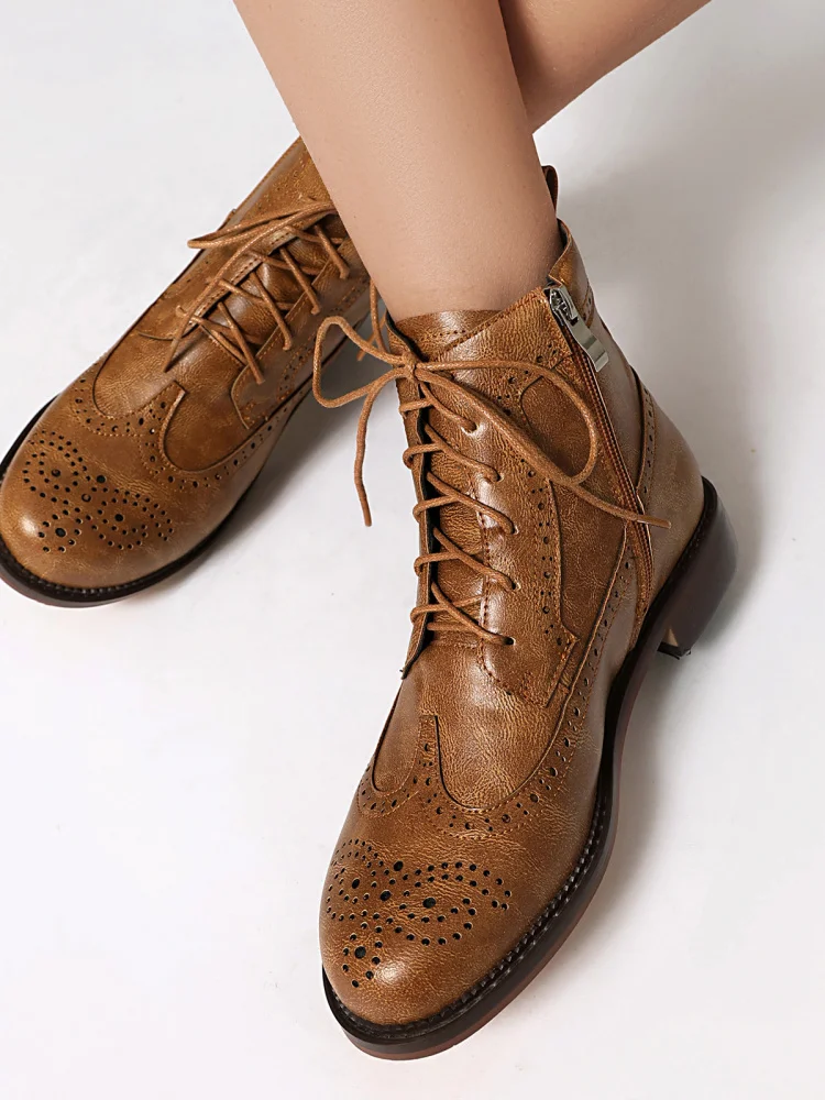 

New 2025 Women's Low Heel Casual Shoes Wish Side Zipper Chelsea Boots Large Size Burned Flower Embellished Lace-Up Ankle Boots
