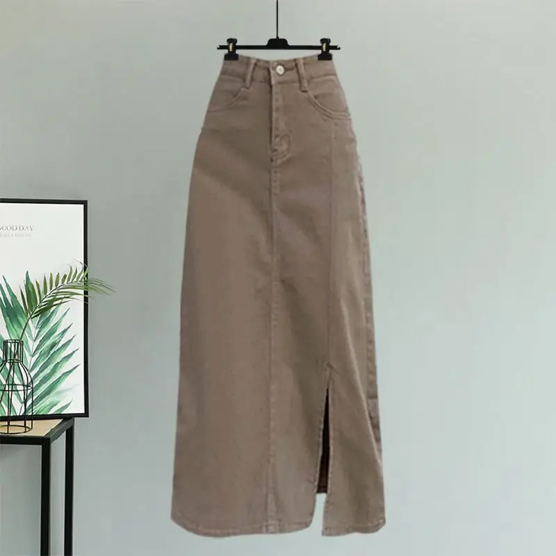 2024 Zomer Nieuwe Koreaanse Elegante Jurk Bijpassende Set Damesmode Zonnebrandcrème Shirt + Vest + Cowboy Midi Rok Driedelig Damespak