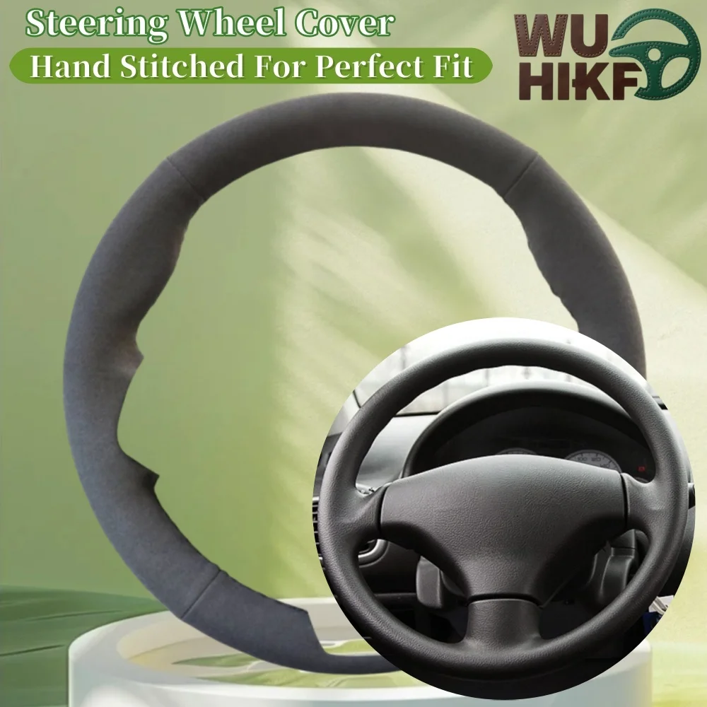

Hand Sewing Suede Car Steering Wheel Cover For Peugeot 206 1998-2005 206 SW 2003-2005 206 Customized Steering Wrap Accessories