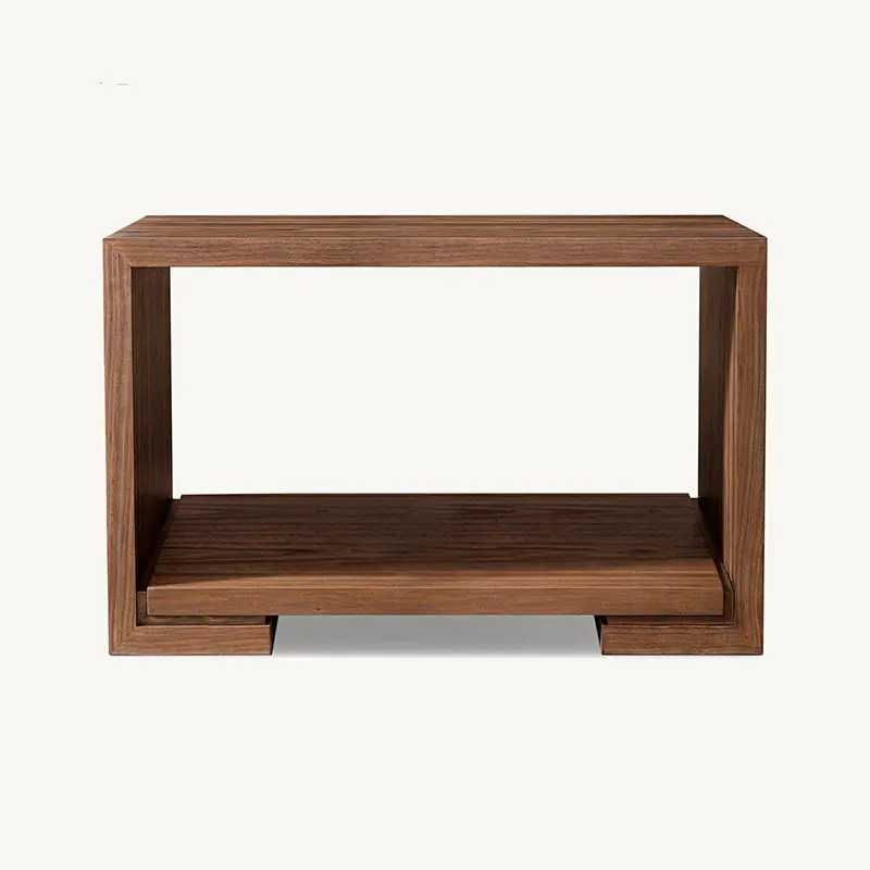 

American Country Modern Designer Solid Wood square Living Room Sofa Side Table Bedside Table Bedroom Nightstand Minimalist