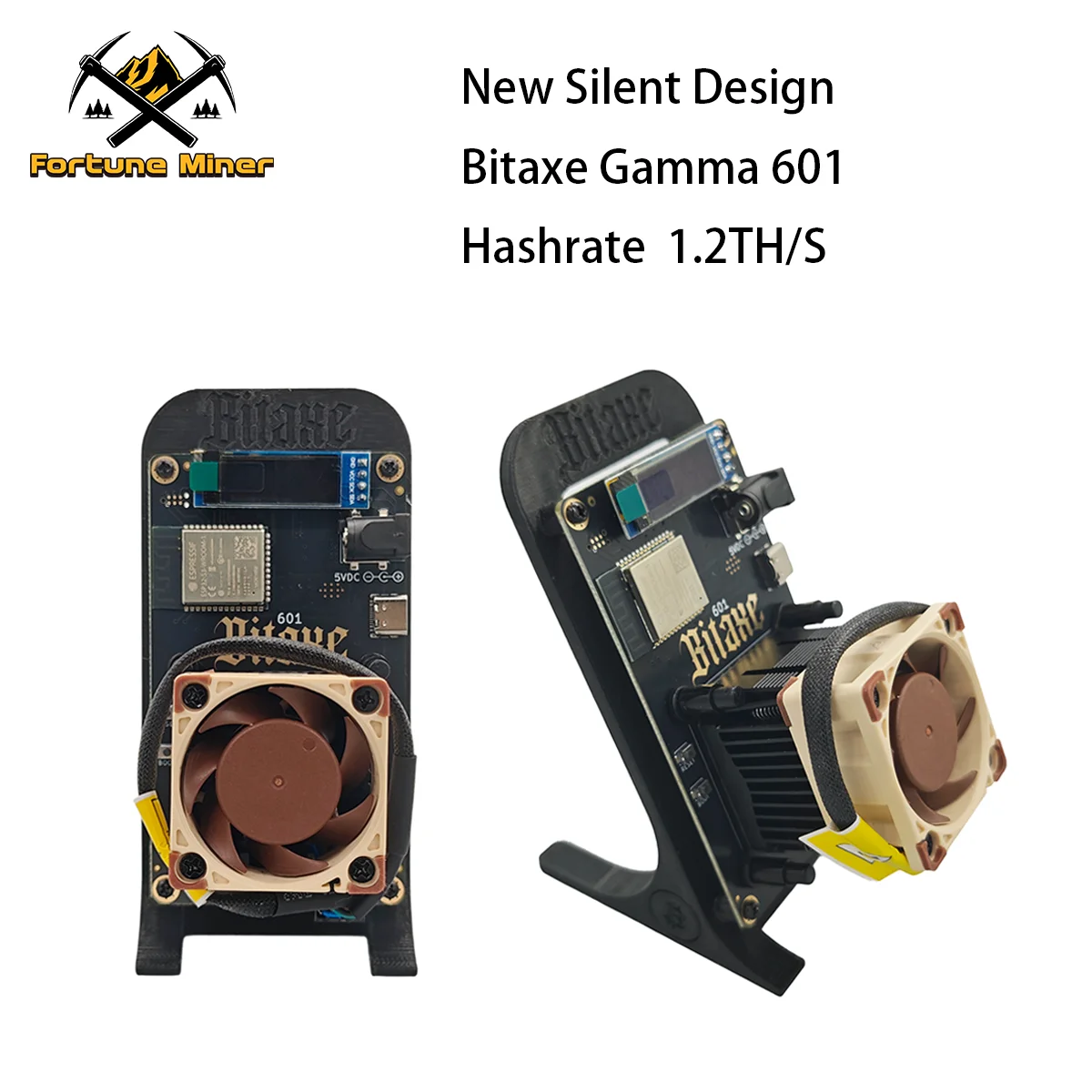 

Bitaxe Gamma 601 Lucky Miner 1.2TH/s 18W BM1370 Asic Chip BTC Crypto Solo Miners Mining New Noiseless Silent Design Fan Black