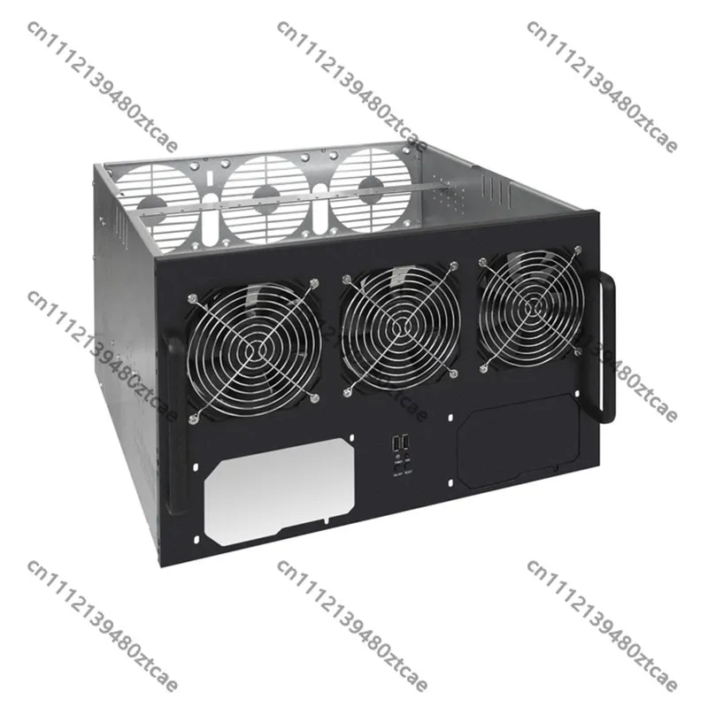 6U Rackmount-Gehäuse 6/8 GPU Hochgeschwindigkeits-Kühllüfter ATX-Motherboard Dual-Power-Slot Industrielles Server-Gehäuse