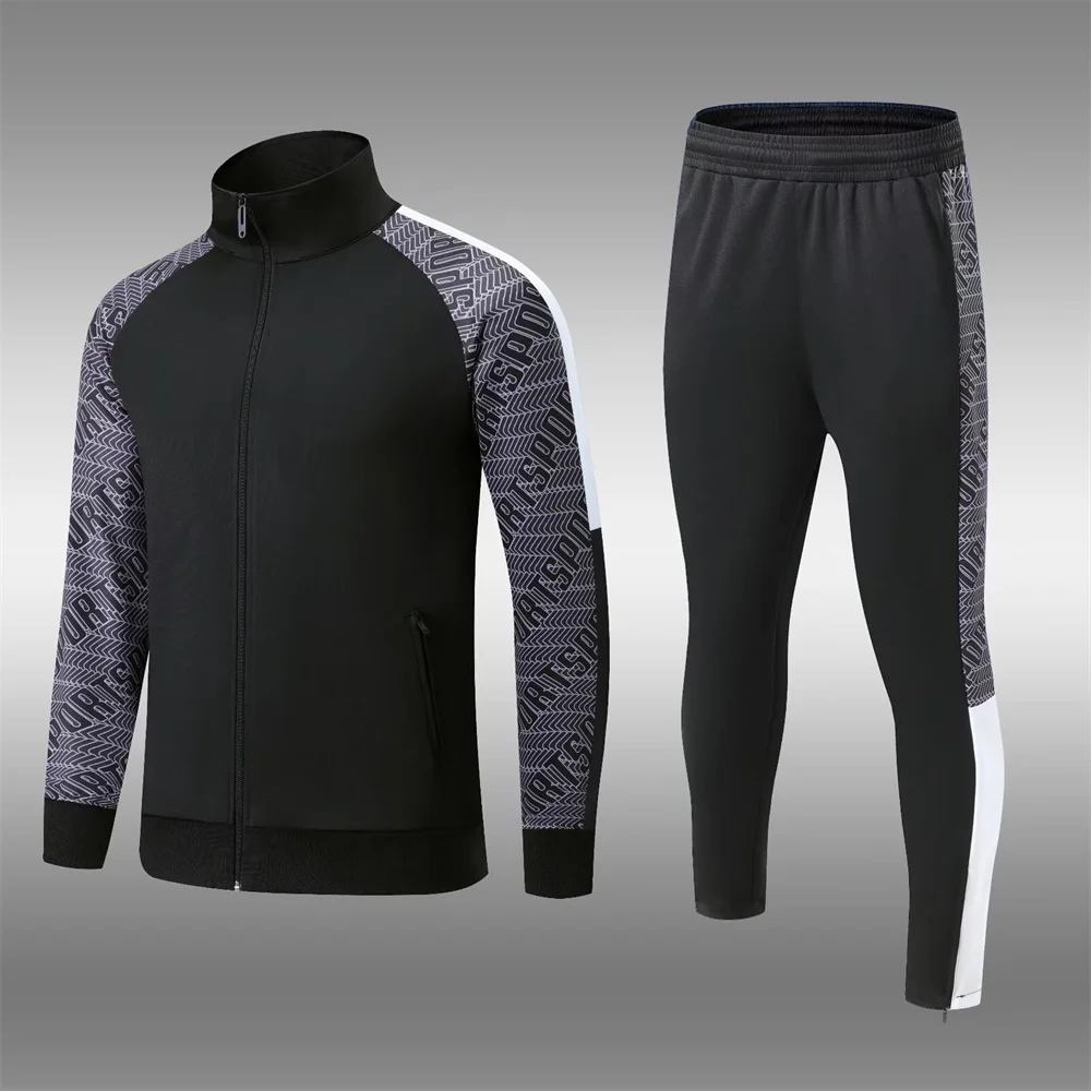 2024 New Style Football Training Tracksuit for Men 2 Piece Soccer Jersey Sets Autumn Winter Jacket & Pants Sportswear Custom